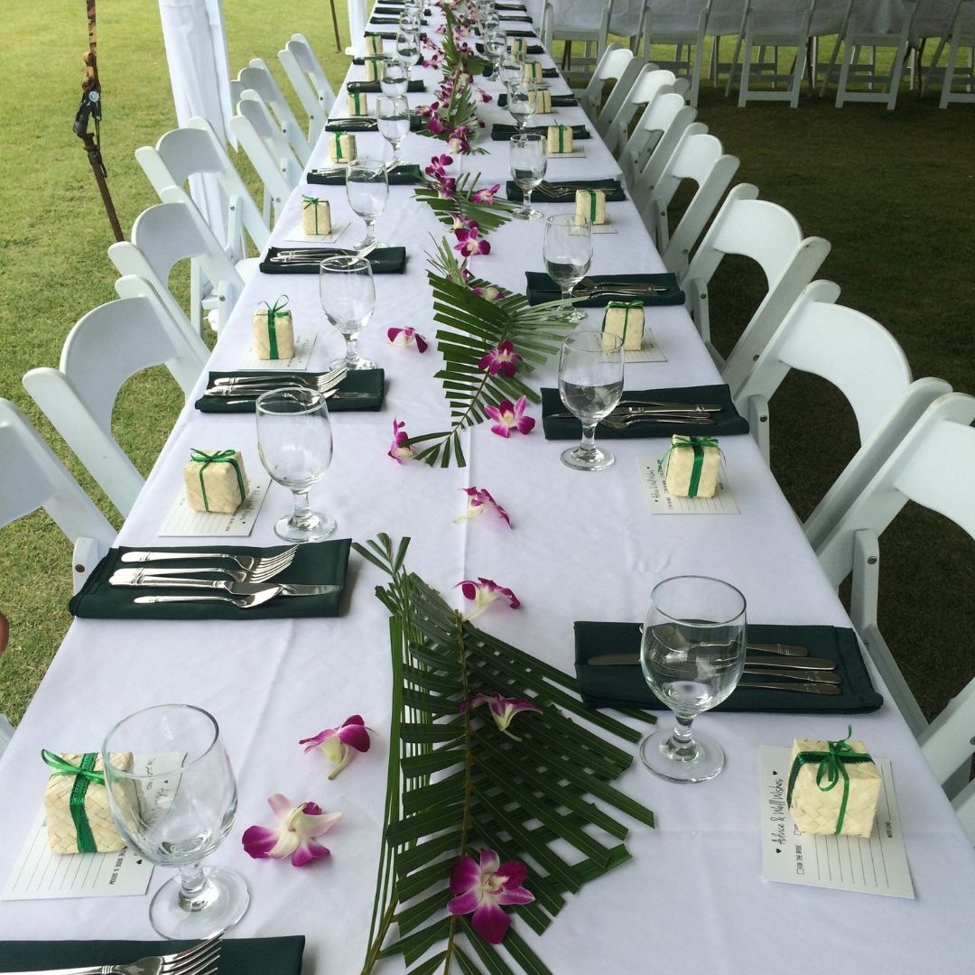 Outdoor wedding venue at Tsue's Farm Haleiwa