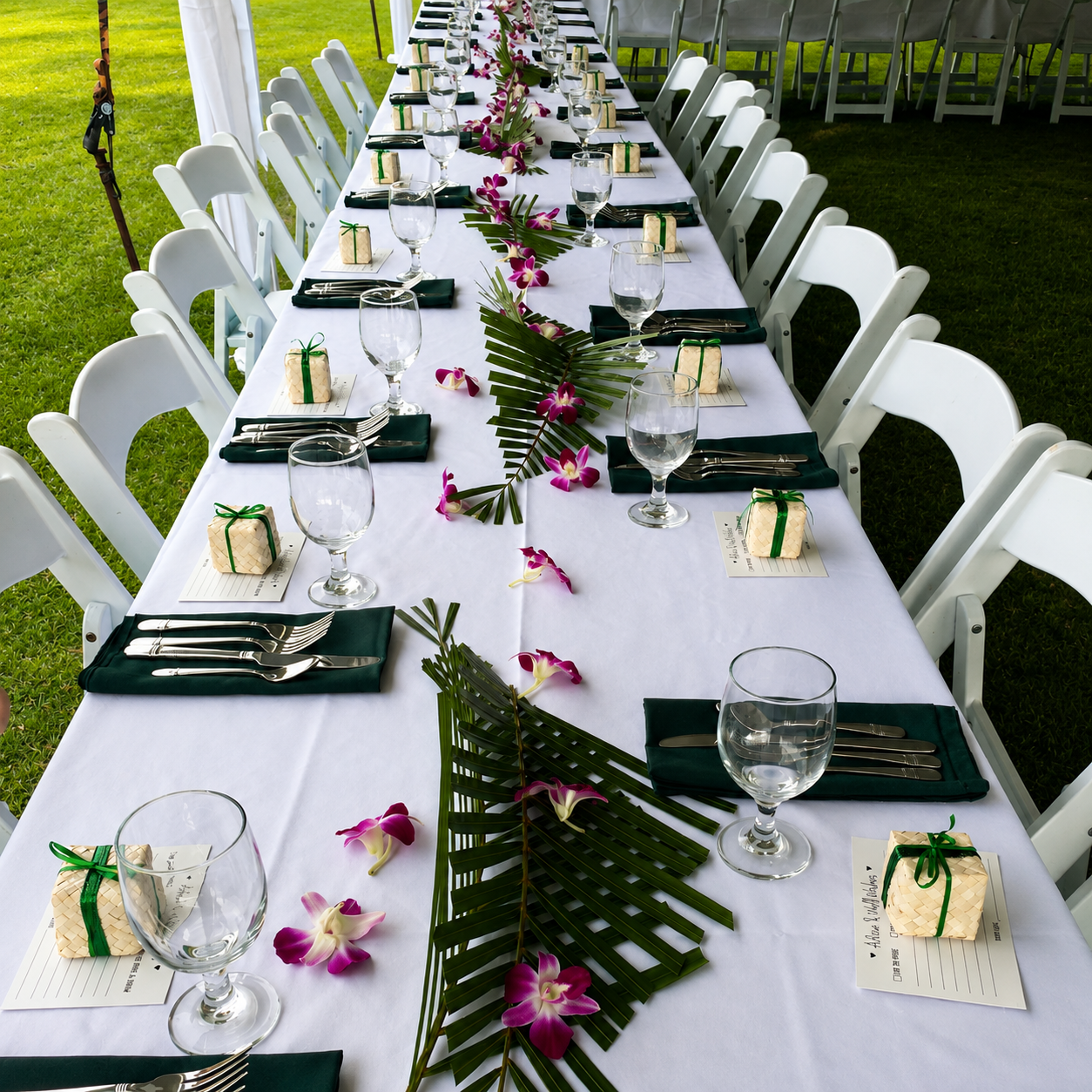 Outdoor wedding venue at Tsue's Farm Haleiwa